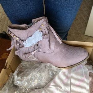 Lilac Suede Ankle Boots